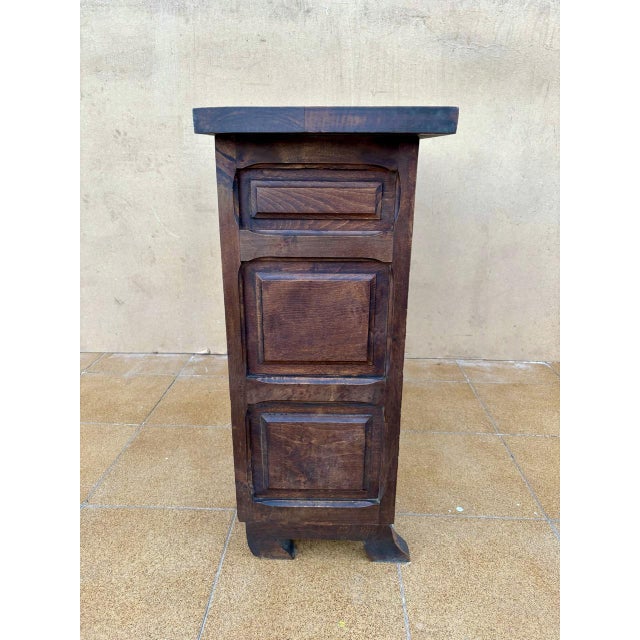 Wood Rustic Spanish Carved Wooden Sideboard, 1980s For Sale - Image 7 of 10