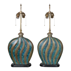Rare Bronze Table Lamps by Pepe Mendoza - a Pair