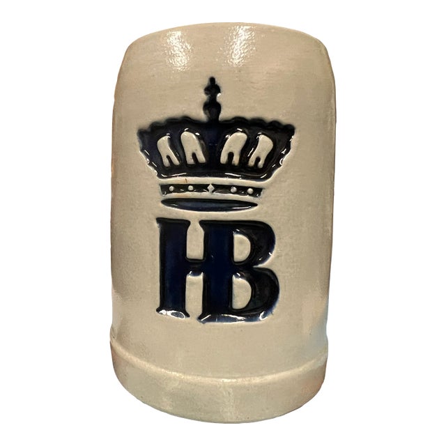 Vintage Hb Hofbrauhaus Salt Glaze Beer Stein For Sale