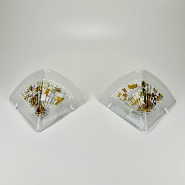 Vintage Italian Murano Glass Wall Lamps, 1980s, Set of 2 For Sale - Image 6 of 9