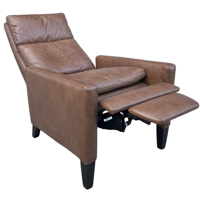 Modern Lee Industries Transitional Leather Recliner Chair For Sale - Image 3 of 10
