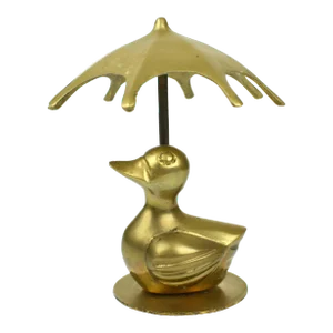 Vintage Solid Gold Brass Duck Figurine Model