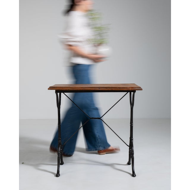 Brown Cast Iron Bistro Table, Antique, France, 20th Century For Sale - Image 8 of 13