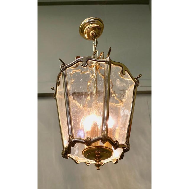 1960s Large French Rococo Style Brass Lantern, 1960 For Sale - Image 5 of 8