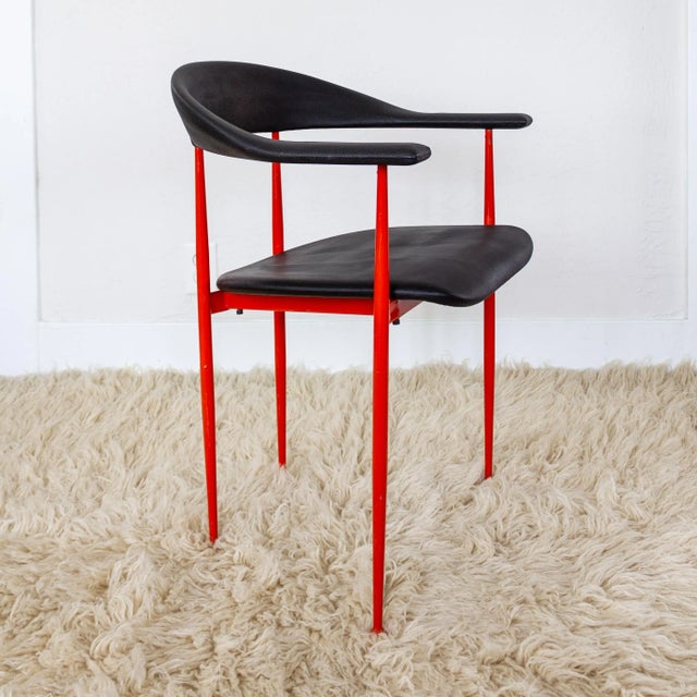 Red and Black Bauhaus Style Mid Century Accent Chair Chairish