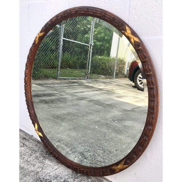 Large Round Harrison & Gil Dauphine Beveled Mirror For Sale - Image 4 of 10