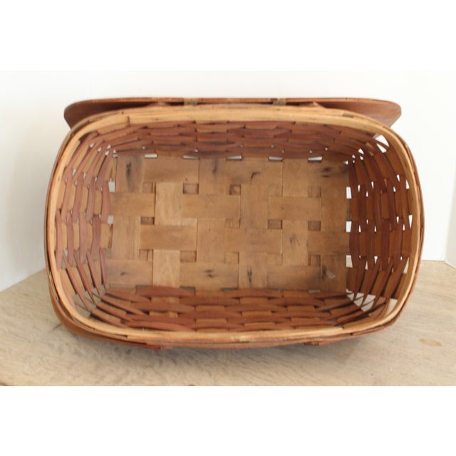 Early 20th Century Antique French Splint Picnic Basket For Sale - Image 5 of 7