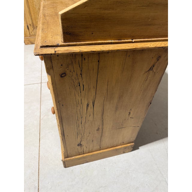 Antique Pine Two Over Two Drawers - Chest of Drawers With Gallery Back - From England For Sale - Image 14 of 18