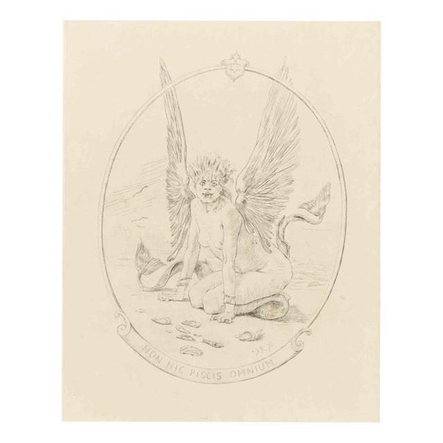 Félicien Rops, Nude, Fish, 1880s, Etching For Sale