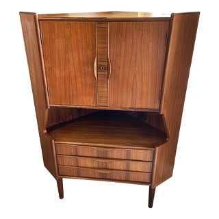 1960s Gunni Omann Danish Solid Rosewood Corner Cabinet or Dry Bar For Sale