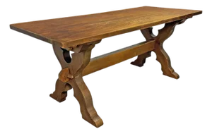 Early 20th Century Danish Oak Trestle Table