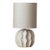 Contemporary Fluted Ceramic Melon-Shaped Table Lamp With Linen Shade⁠ For Sale