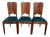 Art Deco Chairs, 1940s, Set of 3 For Sale