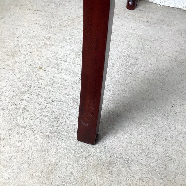 Brown Federal Revival Mahogany Lyre-Back Settee- Neoclassical Bench For Sale - Image 8 of 12