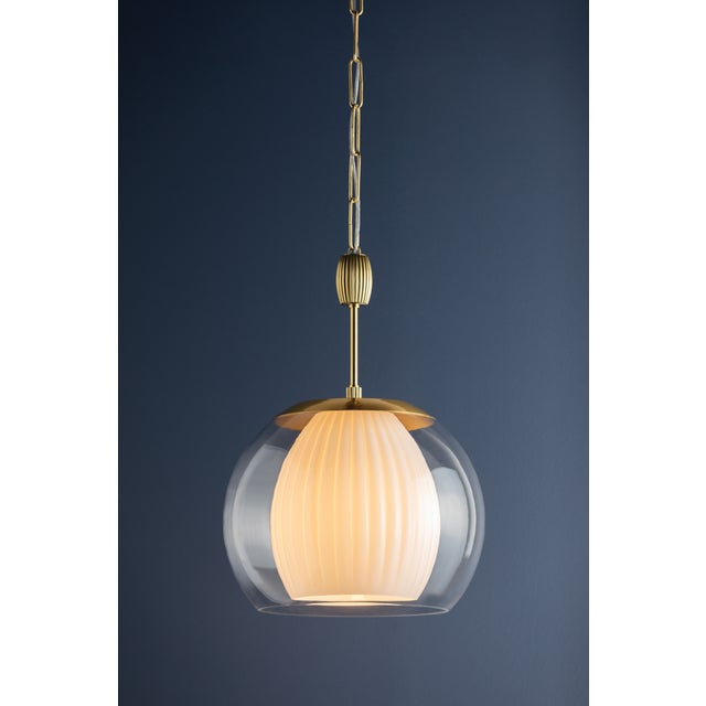 Hudson Valley Lighting Clementon 17 in. 1 Light Pendant in Aged Brass Finish For Sale - Image 9 of 10