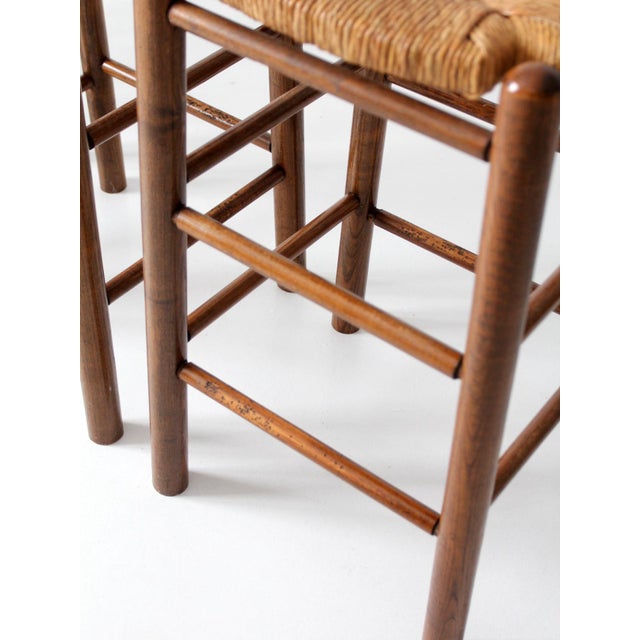 Mid-Century Rush Seat Stools Set of 4 For Sale - Image 10 of 18