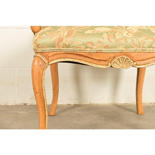 John Stuart French Provincial Louis XV Carved Oak and Cane Back Dining Chairs, Set of Six For Sale - Image 10 of 15