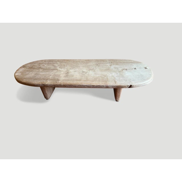 Andrianna Shamaris Mid Century Couture Teak Wood Oval Coffee Table For Sale - Image 17 of 18