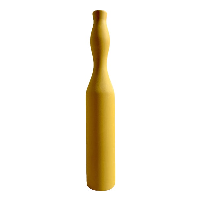 2018 Sonia Pedrazzini Contemporary Italian Handmade Yellow "Sand" Ceramic Vase For Sale