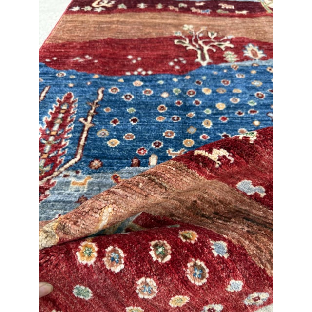 Red Persian Style Gabbeh Rug Runner, 02'08 X 06'08 For Sale - Image 10 of 11