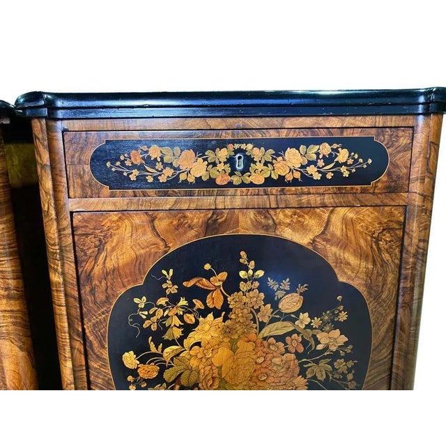 Victorian Inlaid Cabinets, 19th Century, Set of 2 For Sale - Image 15 of 16