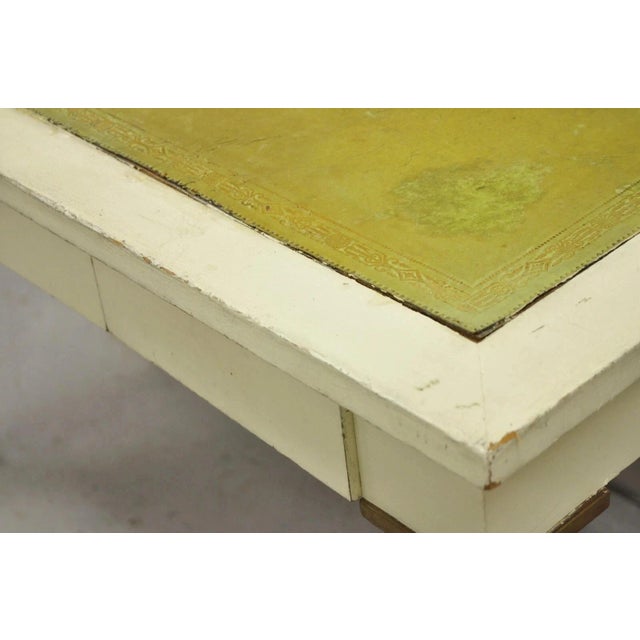 Antique Egyptian Revival Empire Style Leather Top Figural 3 Drawer Console Desk For Sale - Image 10 of 13