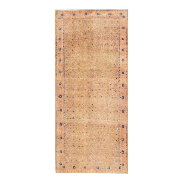 Vintage Distressed Peach All Over Wool Rug For Sale