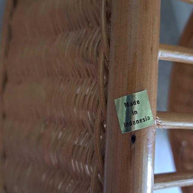 1990s Vintage 1970's Bamboo Cane Wicker Bedside End Sofa Coffee Table Magazine Rack For Sale - Image 5 of 6