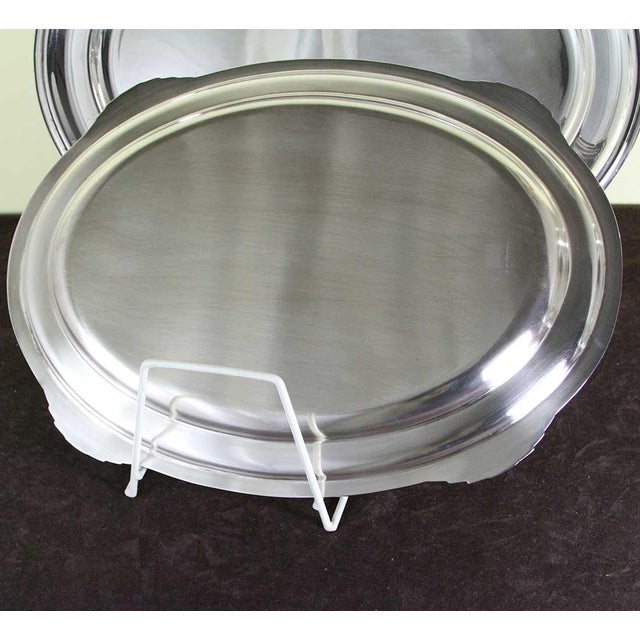 1970’s Vintage/New Silverplate Entree Dish & Cover With Platters Sauce/ Boat & Tray With Jubilee, Patented Applied Border- 4 Pieces For Sale - Image 9 of 15