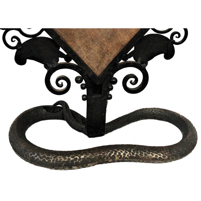 Art Deco Edgar Brandt Attr., French Art Deco Wrought Table Mirror, ca. 1920's For Sale - Image 3 of 12