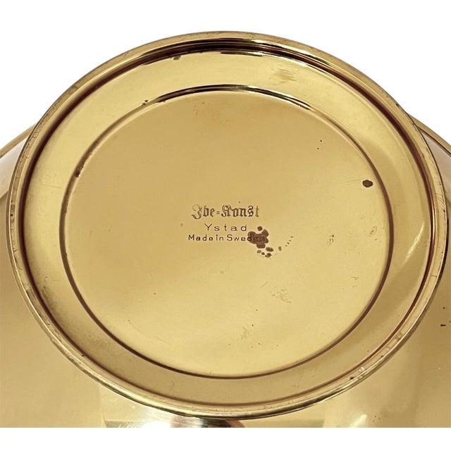 Brass 1940s Swedish Ystad Brass Pedestal Bowl For Sale - Image 8 of 8