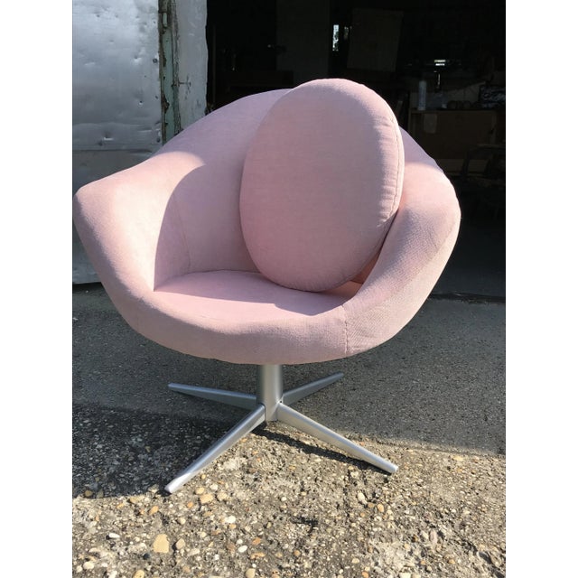 1960s Mid-Century Metal and Velvet Swivel Chair, 1960s For Sale - Image 5 of 12