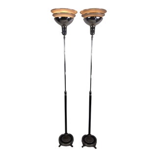Dramatic Telescoping Art Deco Torchieres For Sale