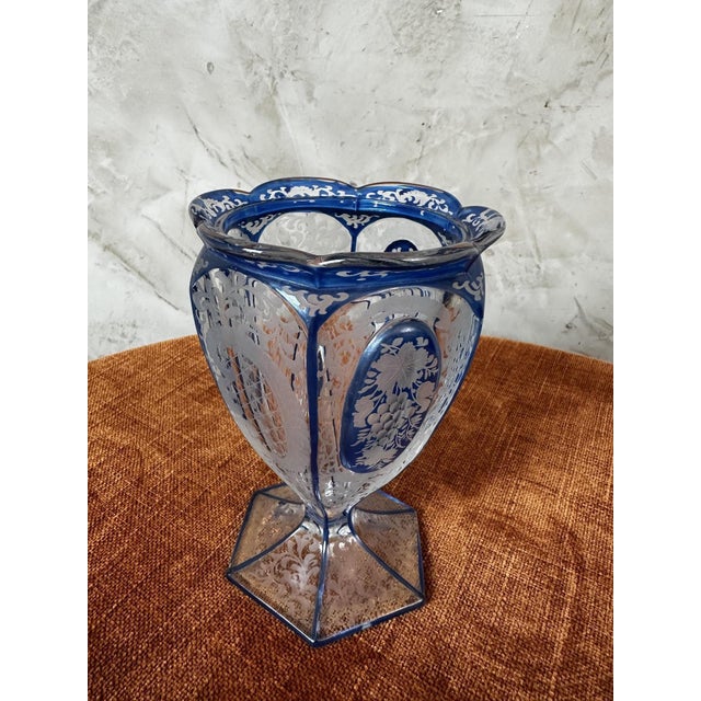 Vintage Bohemian Crystal Vase, 1920s For Sale - Image 6 of 10