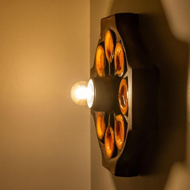 Danish Ceramic Wall Light, 1970 For Sale - Image 10 of 15