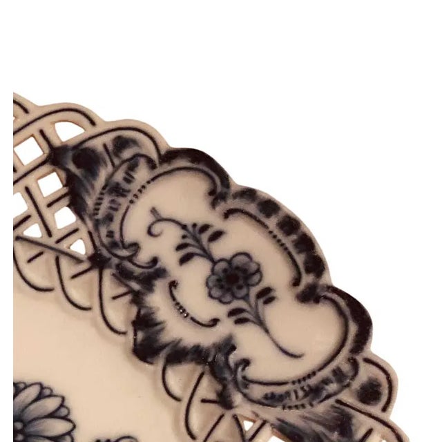 Meissen onion pattern reticulated plate. Turn of the Century to 1920s or could be older. Meissen is the most famous...