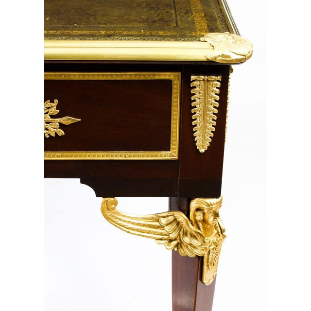 Wood French Empire Bureau Plat Desk, 19th Century For Sale - Image 7 of 18
