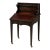 Mid 20th Century Old World Ebonized Burl Flip-Top Writing Desk / Designer Bedside Table With Oxblood Leather For Sale
