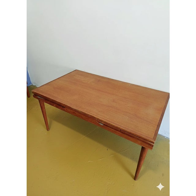 Wood Danish Rectangular Extendable Teak Table, 1960s For Sale - Image 7 of 8