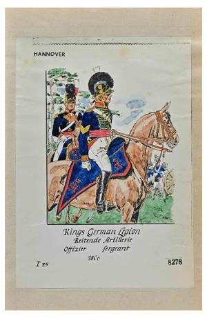 Herbert Knotel, German Legion, Original Ink & Watercolor Drawing, 1940s