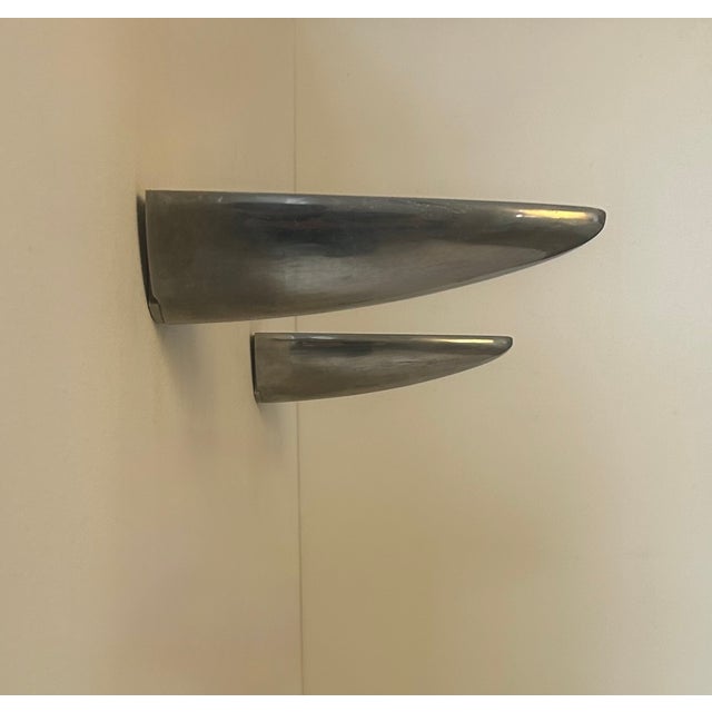 1980s Vintage Wall Lights in Cast Aluminum, France, 1980, Set of 2 For Sale - Image 5 of 7