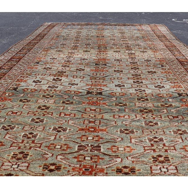 Antique Persian Kurdish Gallery Rug With Allover Geometric Design 5'1 X 10'6 For Sale - Image 9 of 15