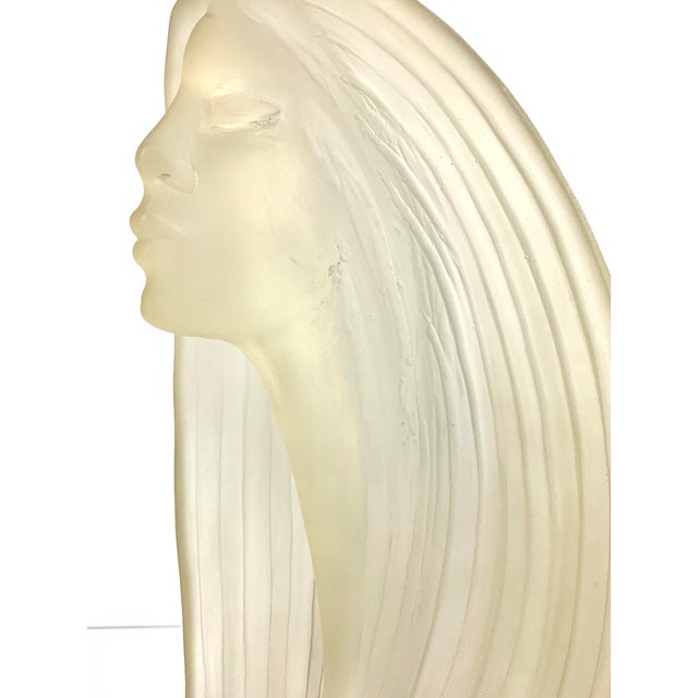 Art Nouveau 1985 Resin Bust of Woman in Wind Sculpture by Austin Prod Inc For Sale - Image 3 of 11
