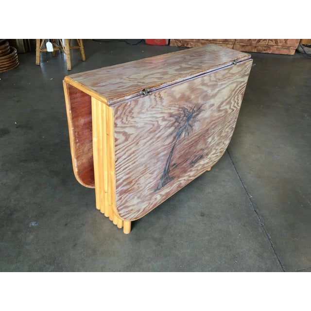 Restored Gateleg Dining Table With Screen Printed Plywood Top For Sale In Los Angeles - Image 6 of 8