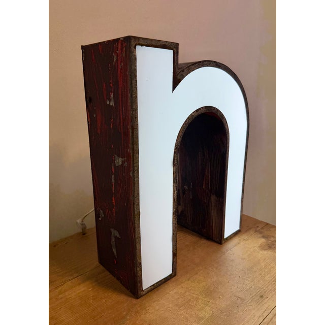 Vintage Illuminated Advertising Letter N, 1960s For Sale - Image 13 of 15