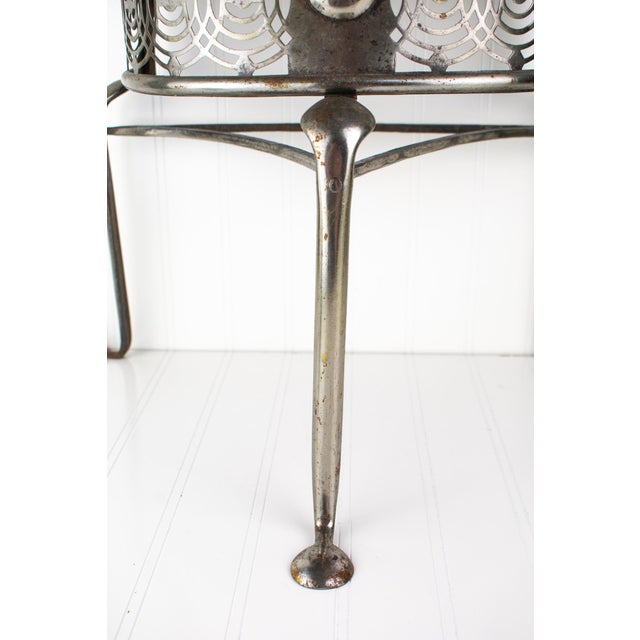 Early 2000s Artisan Industrial Steel Petite Side Table With Cutouts For Sale - Image 13 of 15