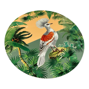 Handmade La Corallina Firenze "Jamaica" Series Crowned Crane Round Hard Placemat