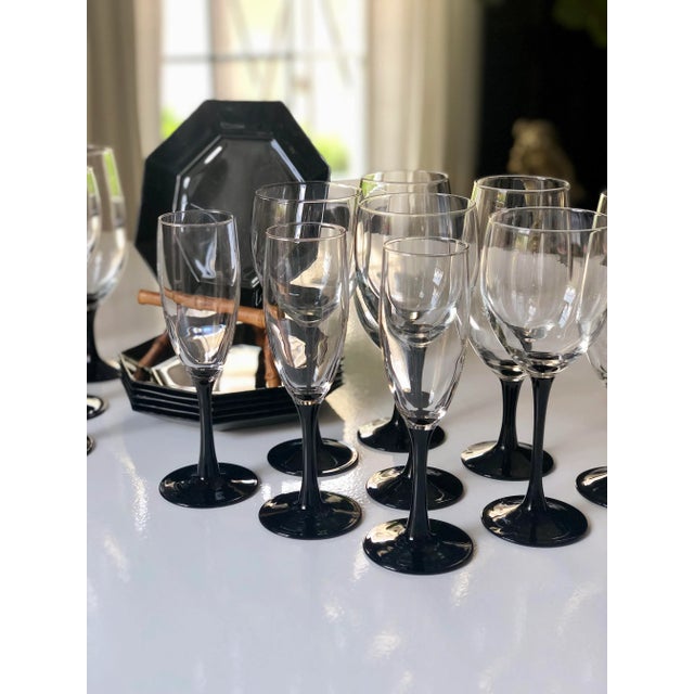 Mid-Century Modern French Cristal D’Arques Amuse-Bouche Set | Wine and Cheese Tasting for Six- 24 Pieces For Sale - Image 3 of 11