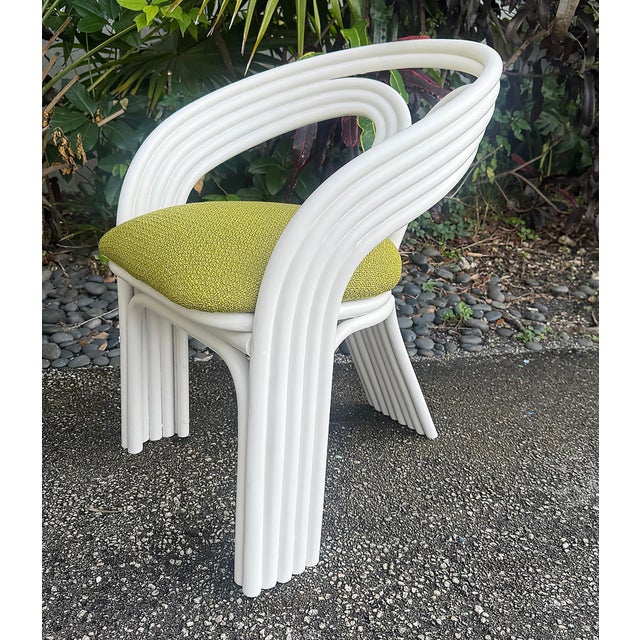 White 1980s 5-Strand Rattan Chairs, Axel Enthoven, Manner, 2 Pairs Available For Sale - Image 8 of 8