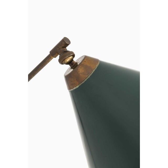 Metal Danish Modern Floor Lamp in Brass and Lacquer attributed to Thomas Valentiner, 1960s For Sale - Image 7 of 11